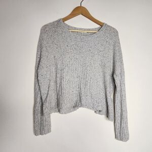 Madewell Women's Small Gray Pullover Relaxed Crewneck Sweater Top Crop Marble